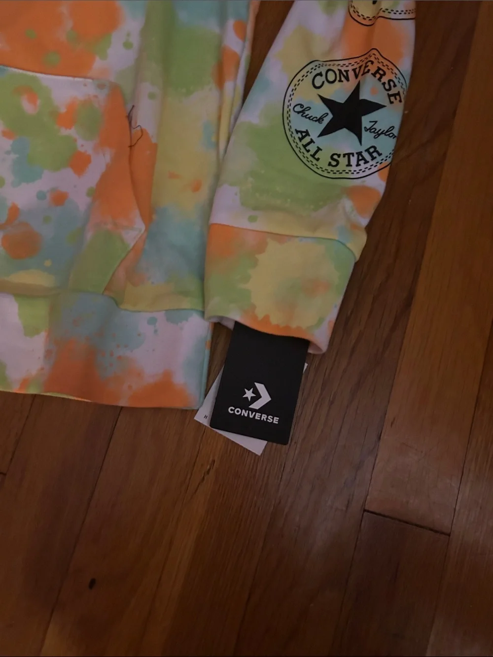 NWT Converse Kids Boys  Tie-Dye Hoodie size large ages 12-13 retro